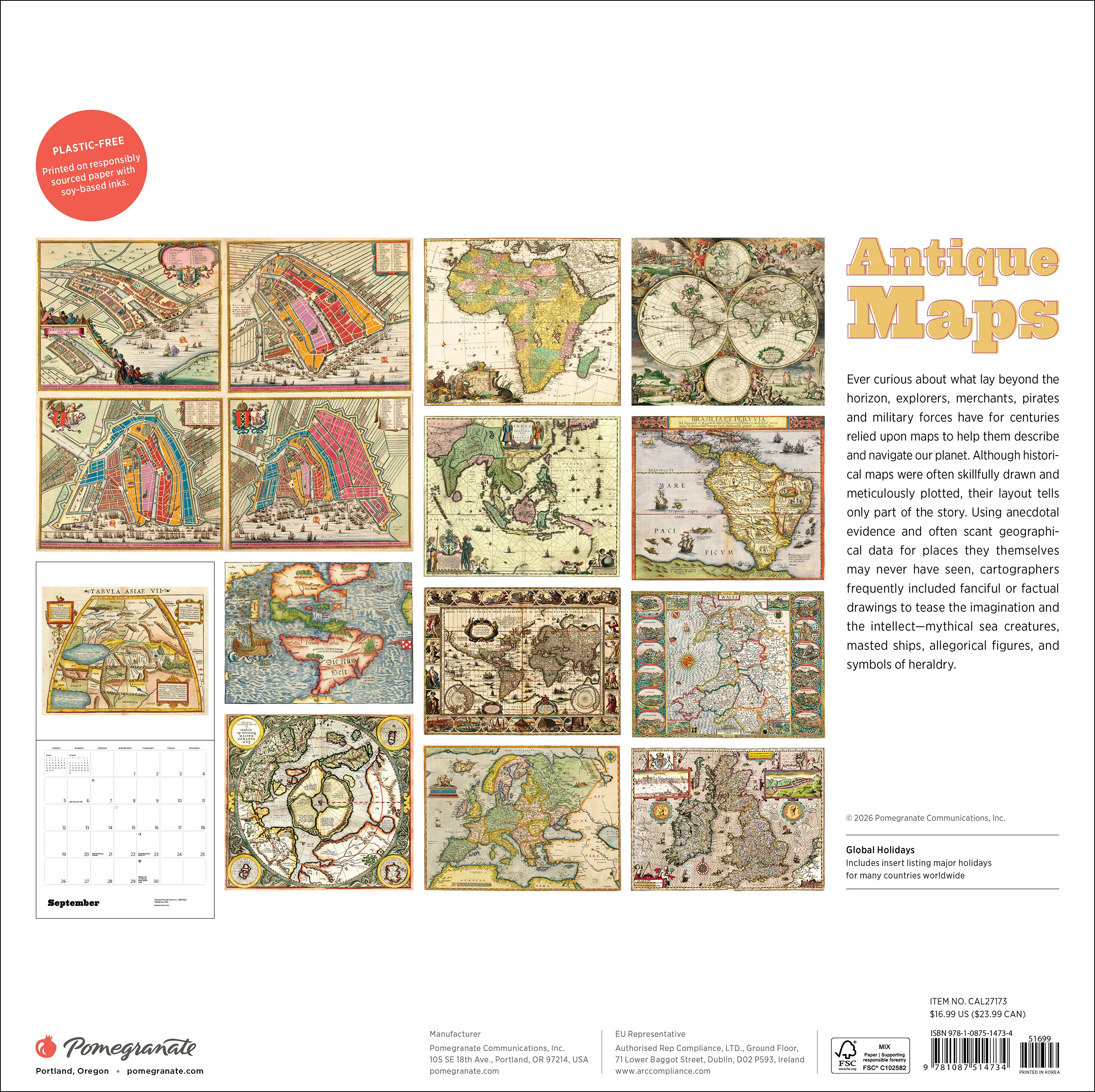 Antique Maps 2027 Wall Calendar - Image 7
