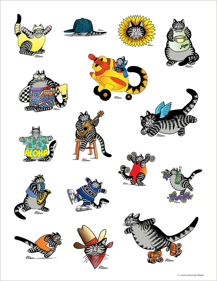 B. Kliban: CatStickers Sticker Book - Image 4
