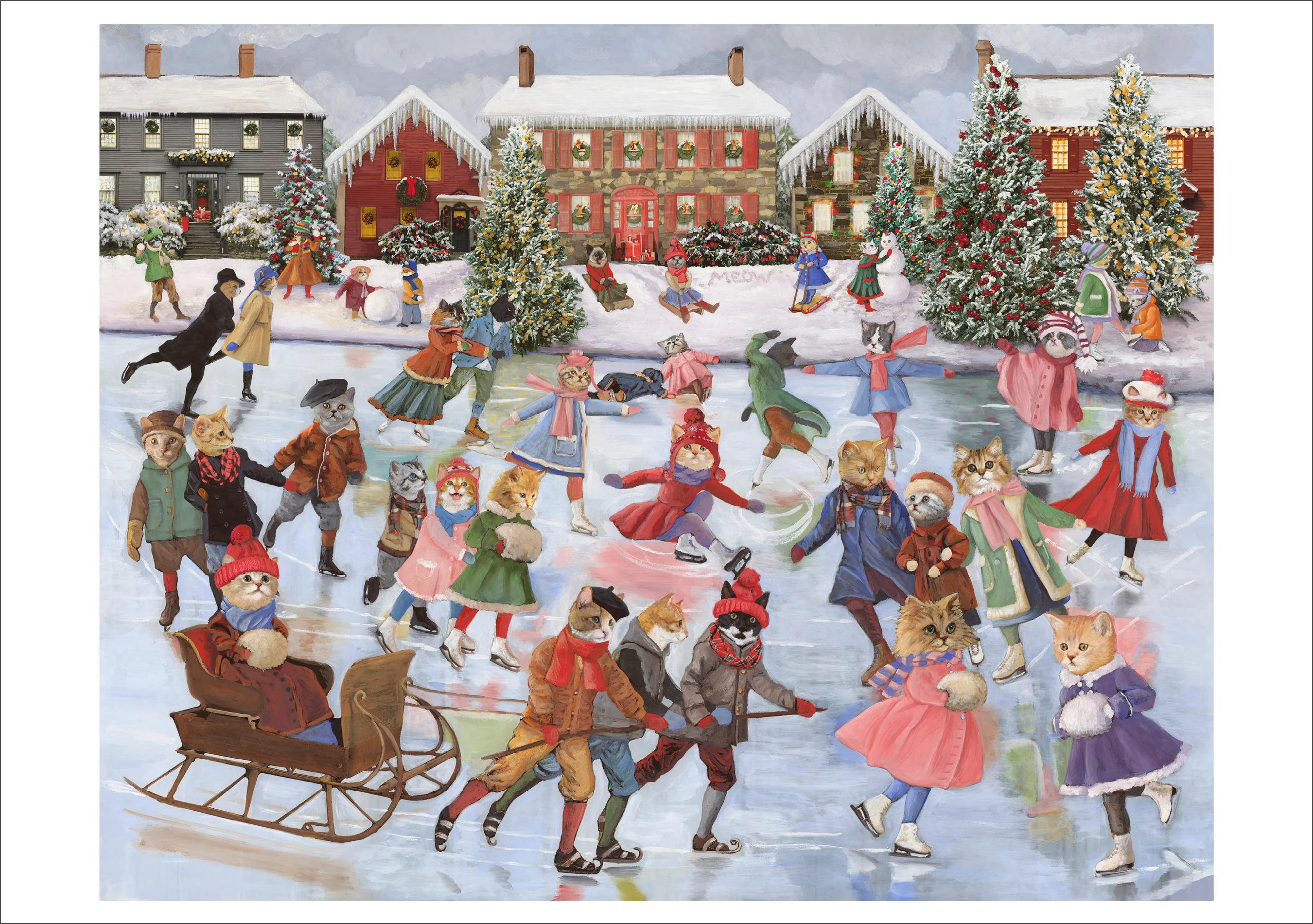 Carol Lew: Cats on Ice Holiday Cards - Image 2