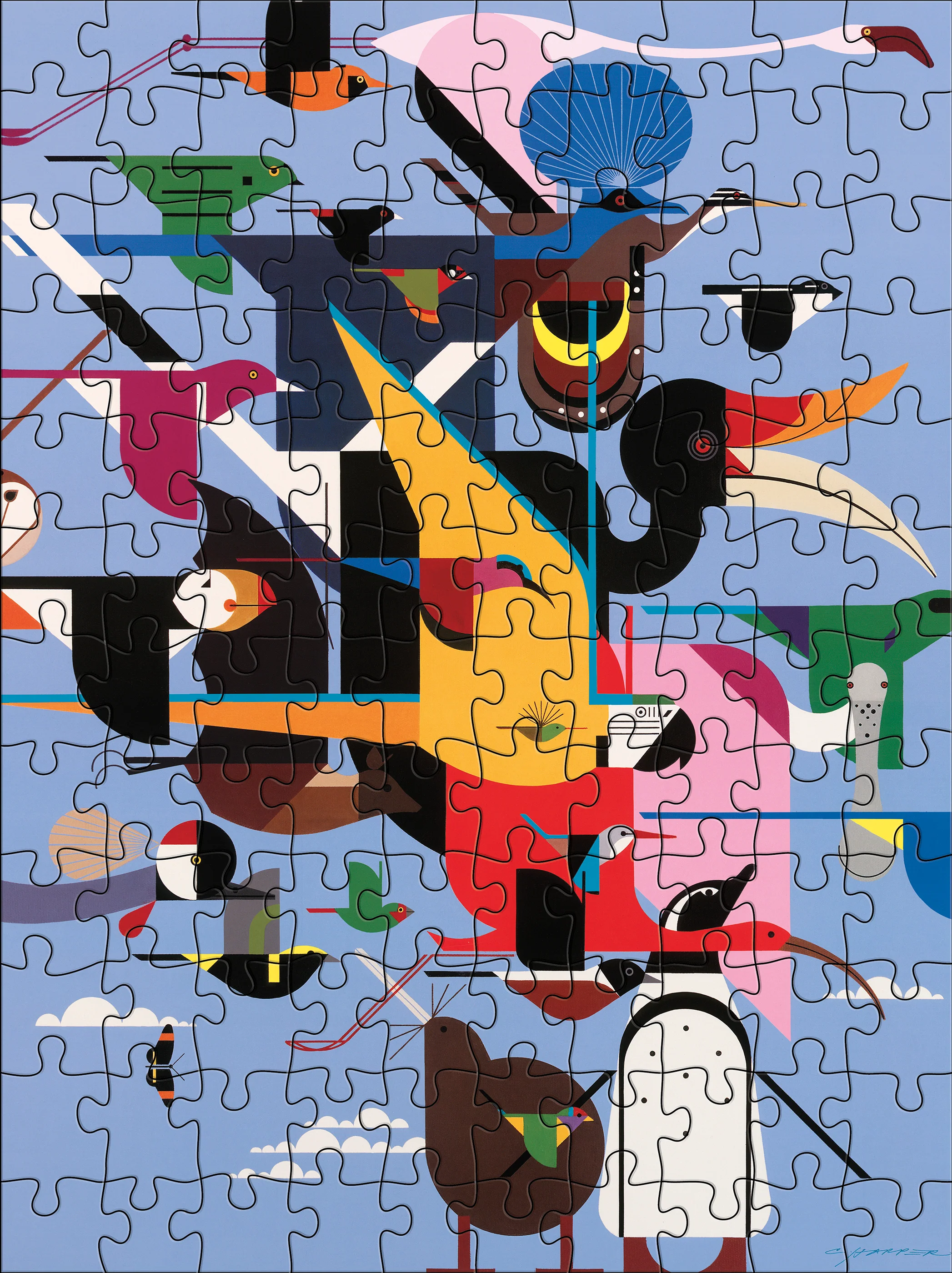 Charley Harper 120-Piece Double-Sided Jigsaw Puzzle Set - Image 3