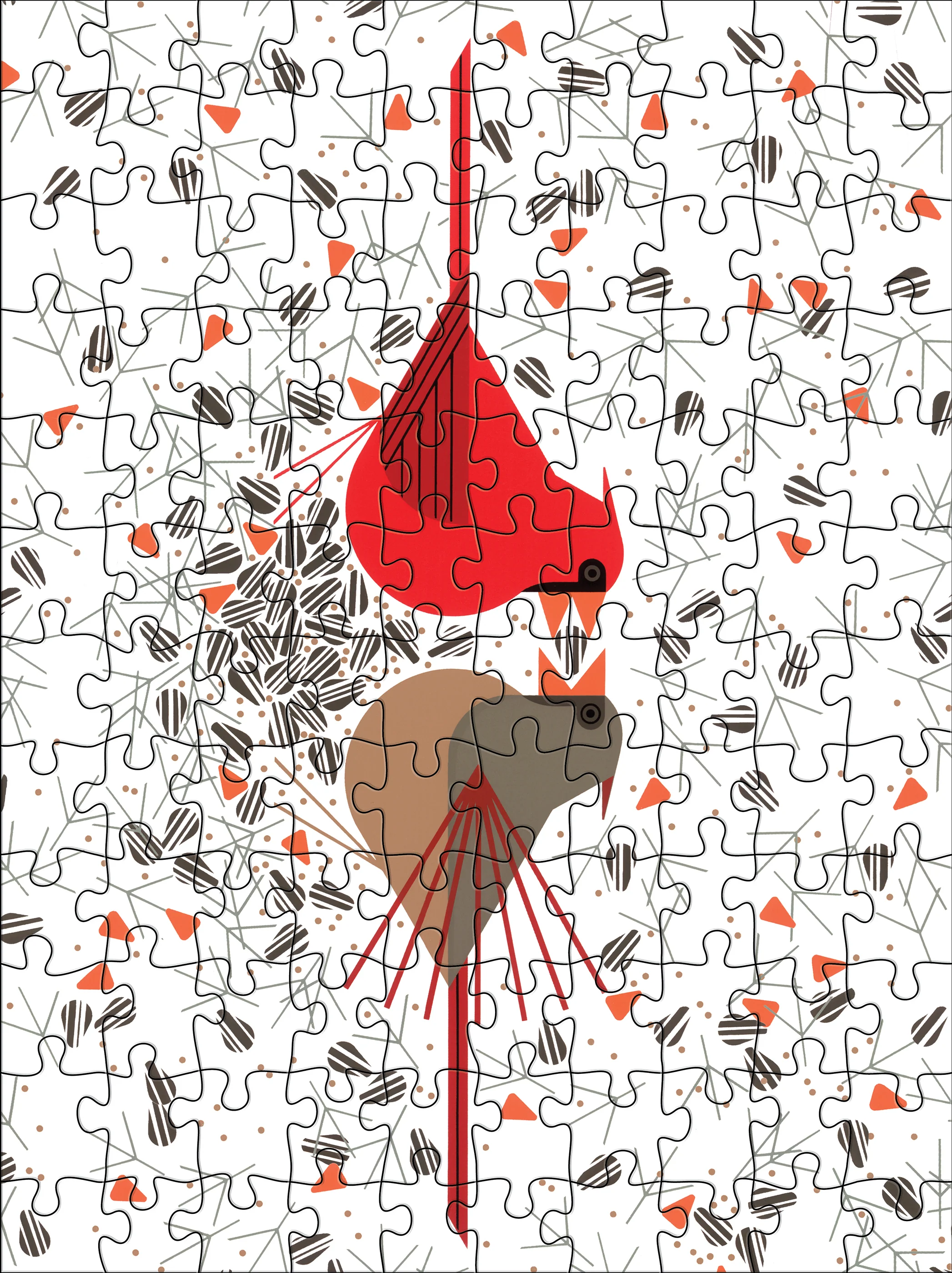 Charley Harper 120-Piece Double-Sided Jigsaw Puzzle Set - Image 4