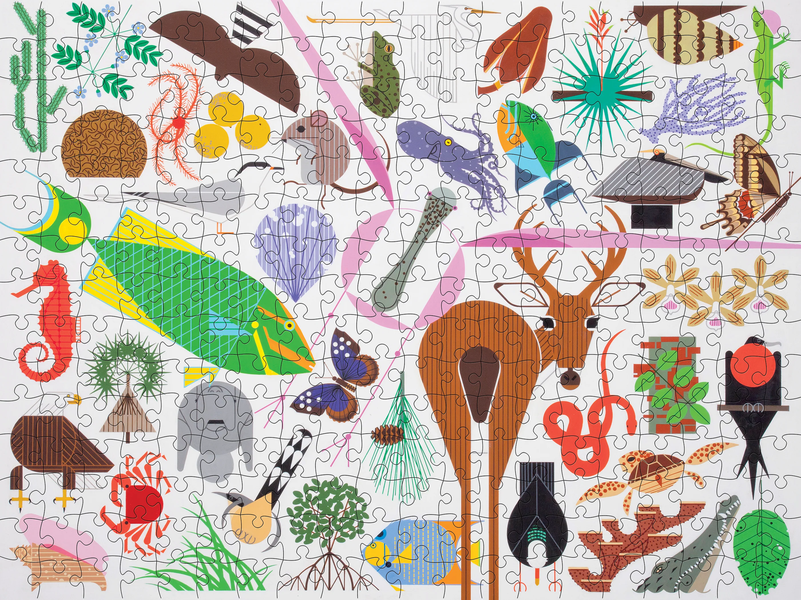 Charley Harper: Wildlife Wonders 500-Piece Jigsaw Puzzle - Image 2