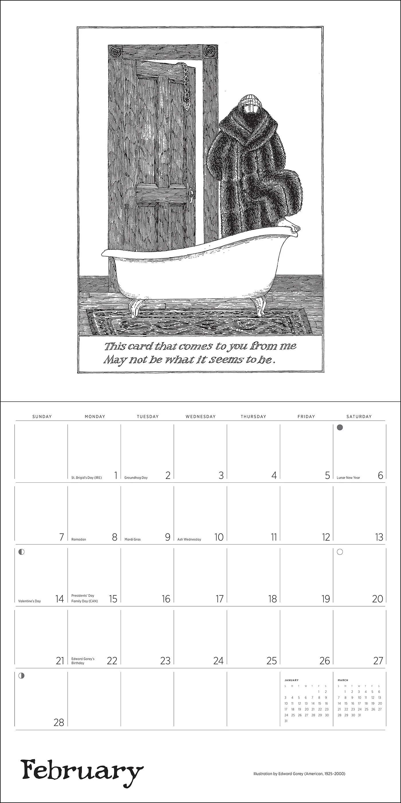 Edward Gorey 2027 Wall Calendar - Image 3