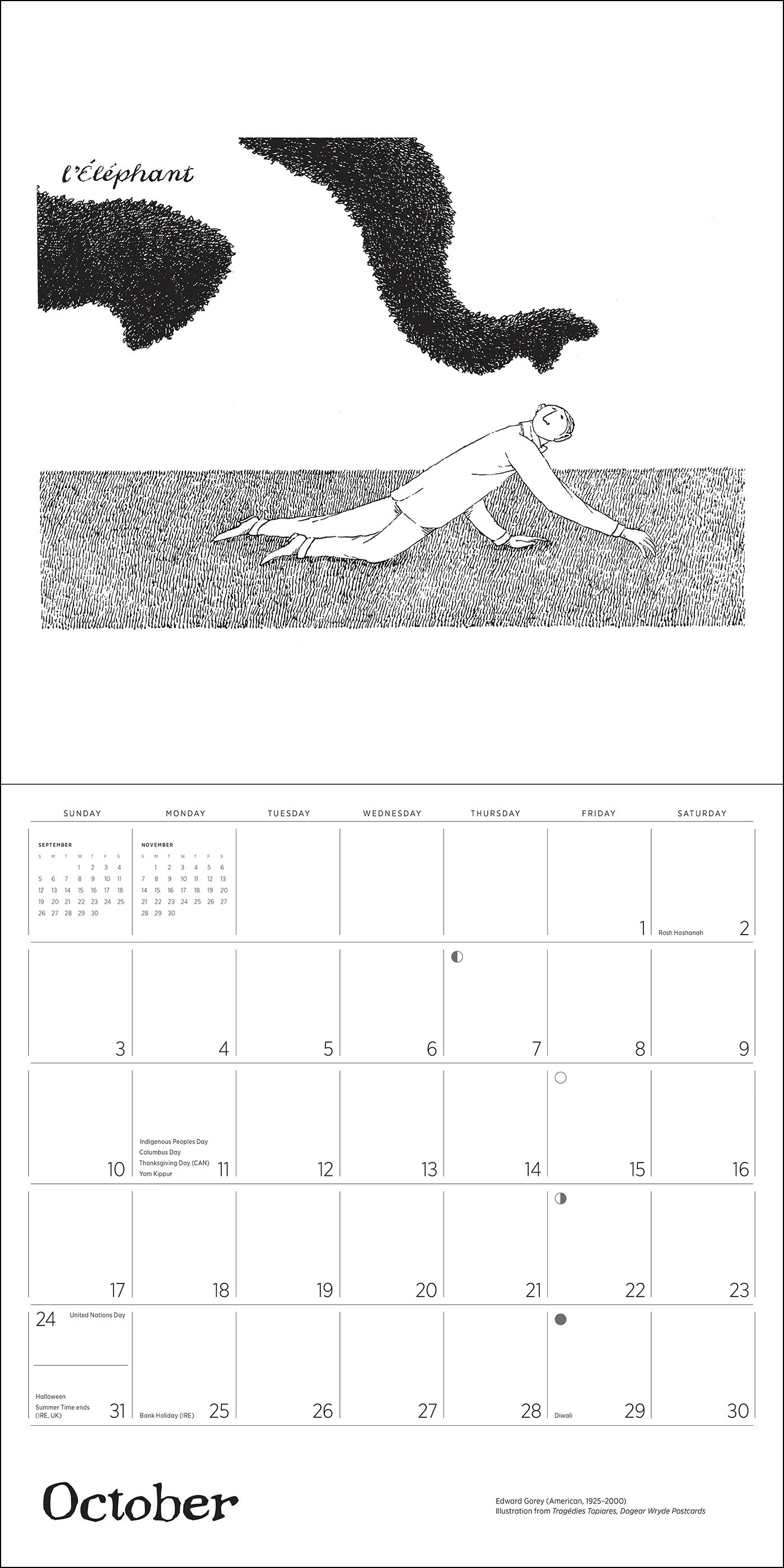 Edward Gorey 2027 Wall Calendar - Image 5
