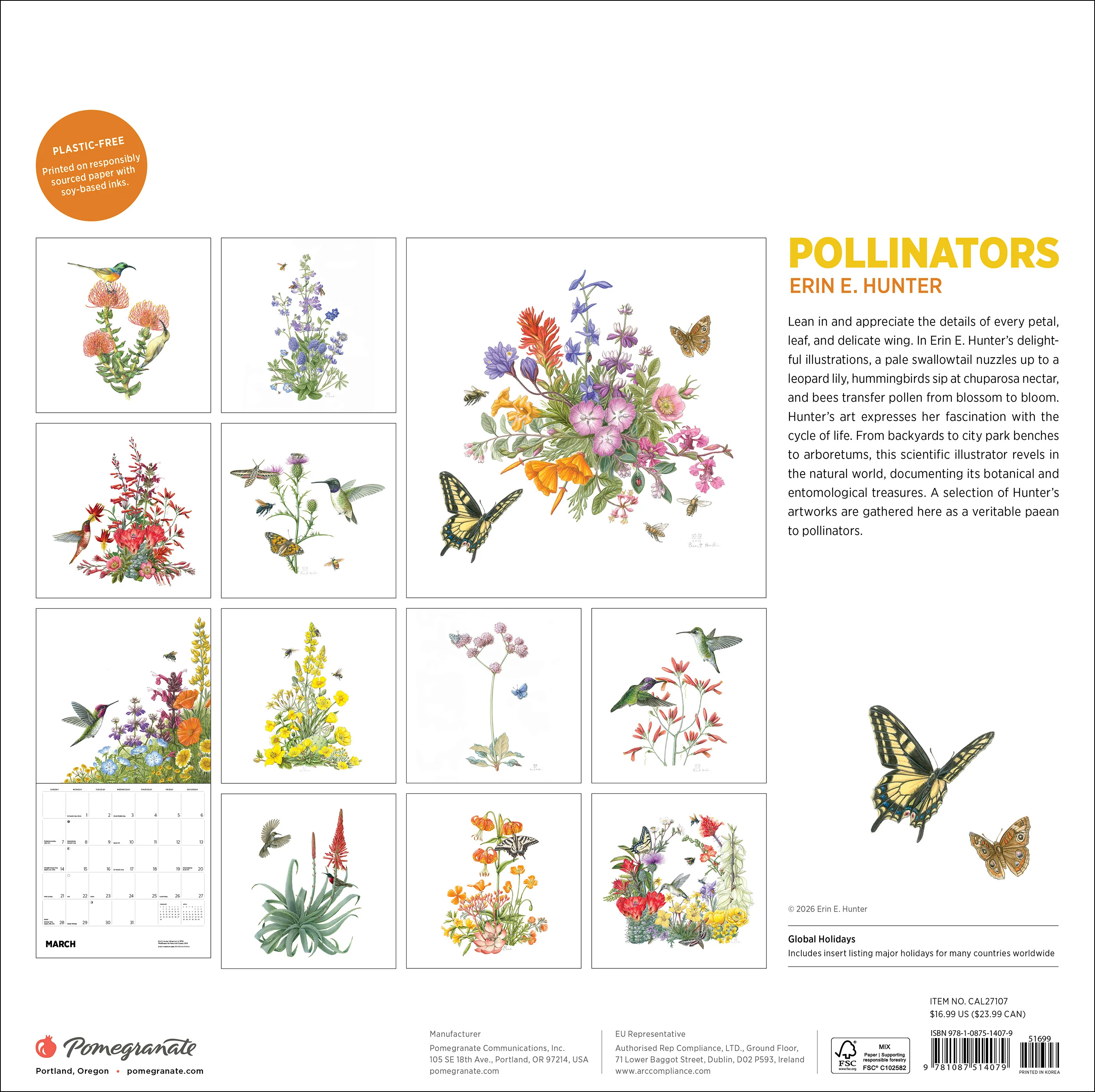 Erin E. Hunter: Pollinators 2027 Wall Calendar - Image 8