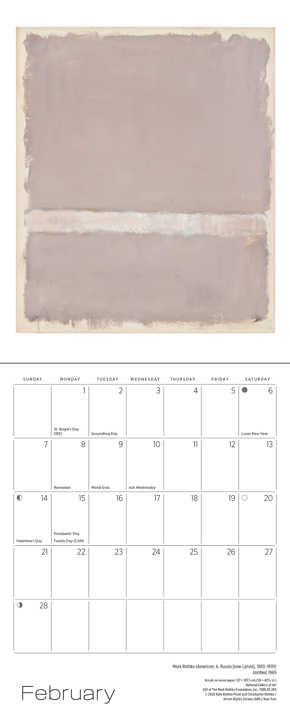 Rothko 2027 Mini Wall Calendar - Image 3