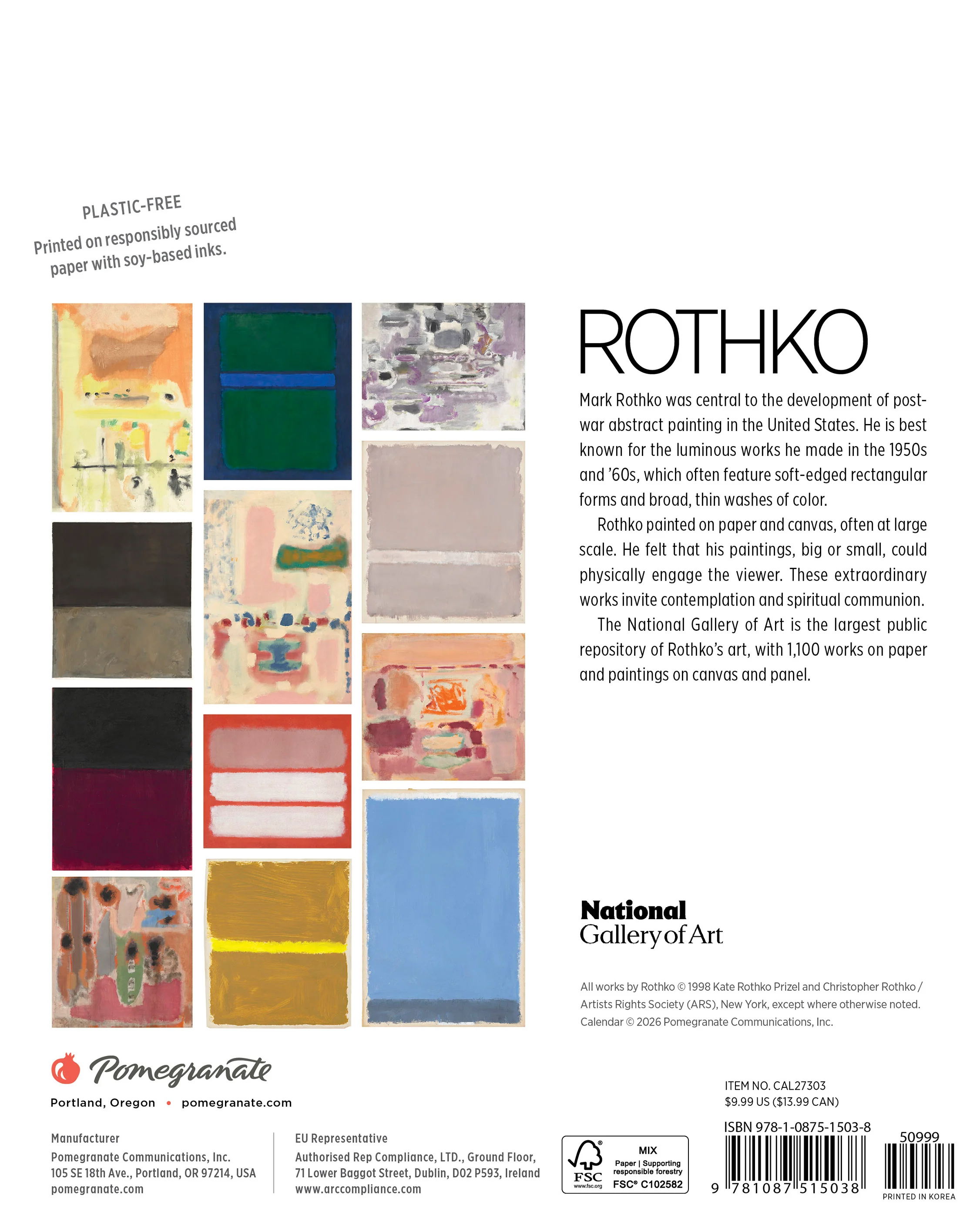 Rothko 2027 Mini Wall Calendar - Image 8