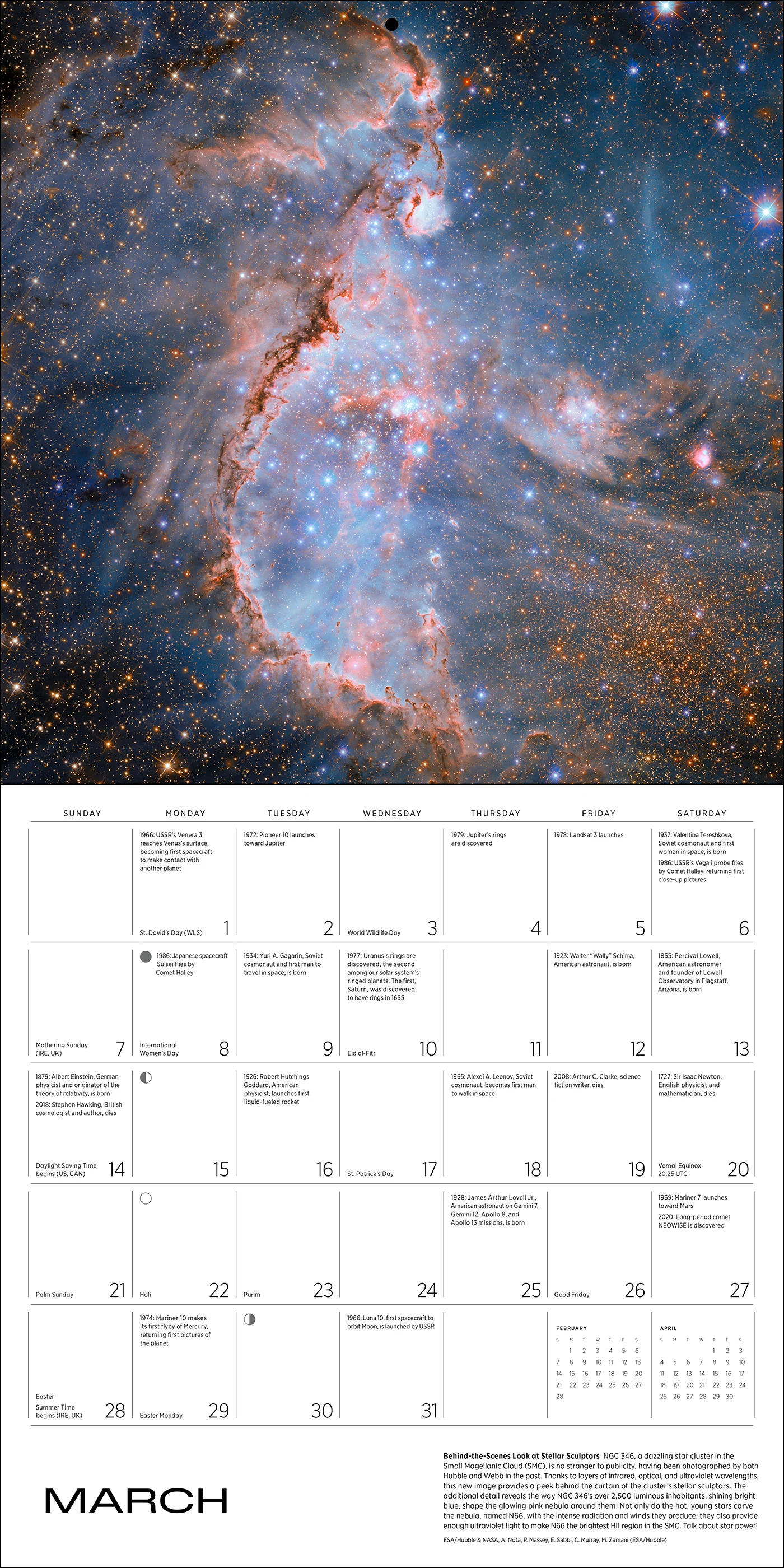 Space: Views from the Hubble and James Webb Telescopes 2027 Wall Calendar - Image 4