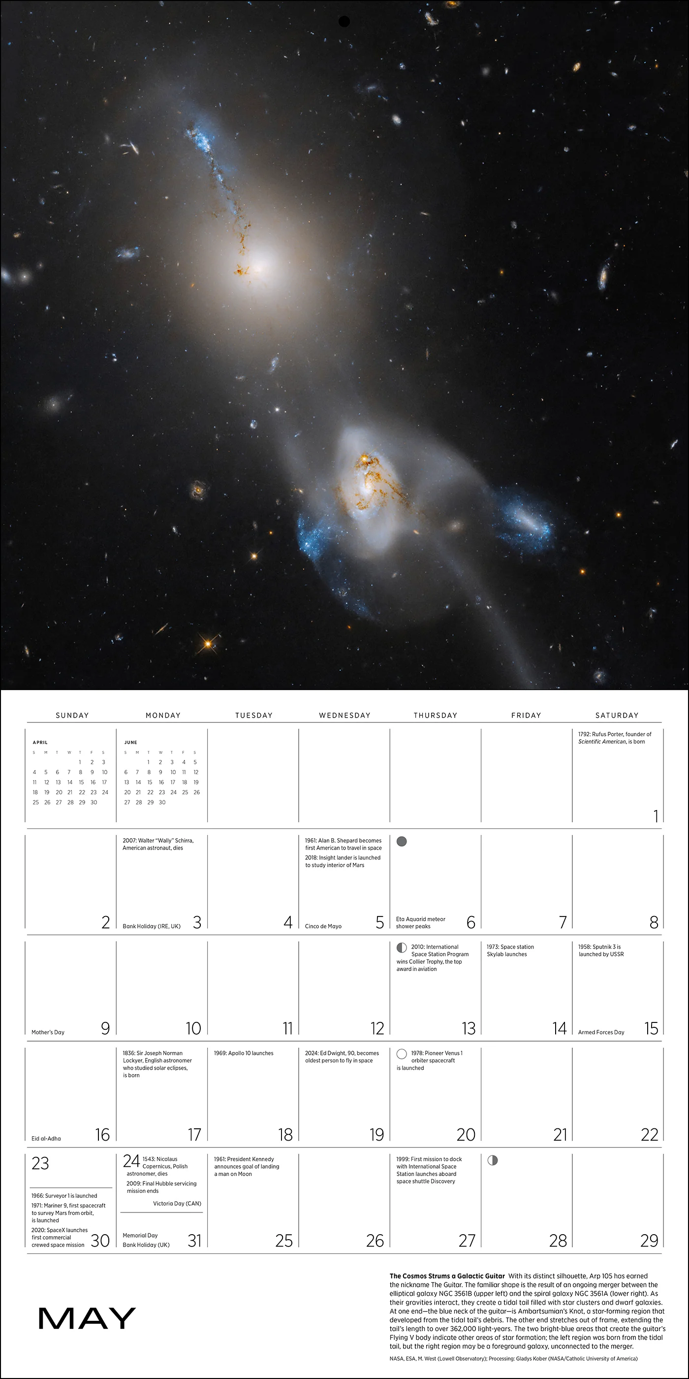 Space: Views from the Hubble and James Webb Telescopes 2027 Wall Calendar - Image 6