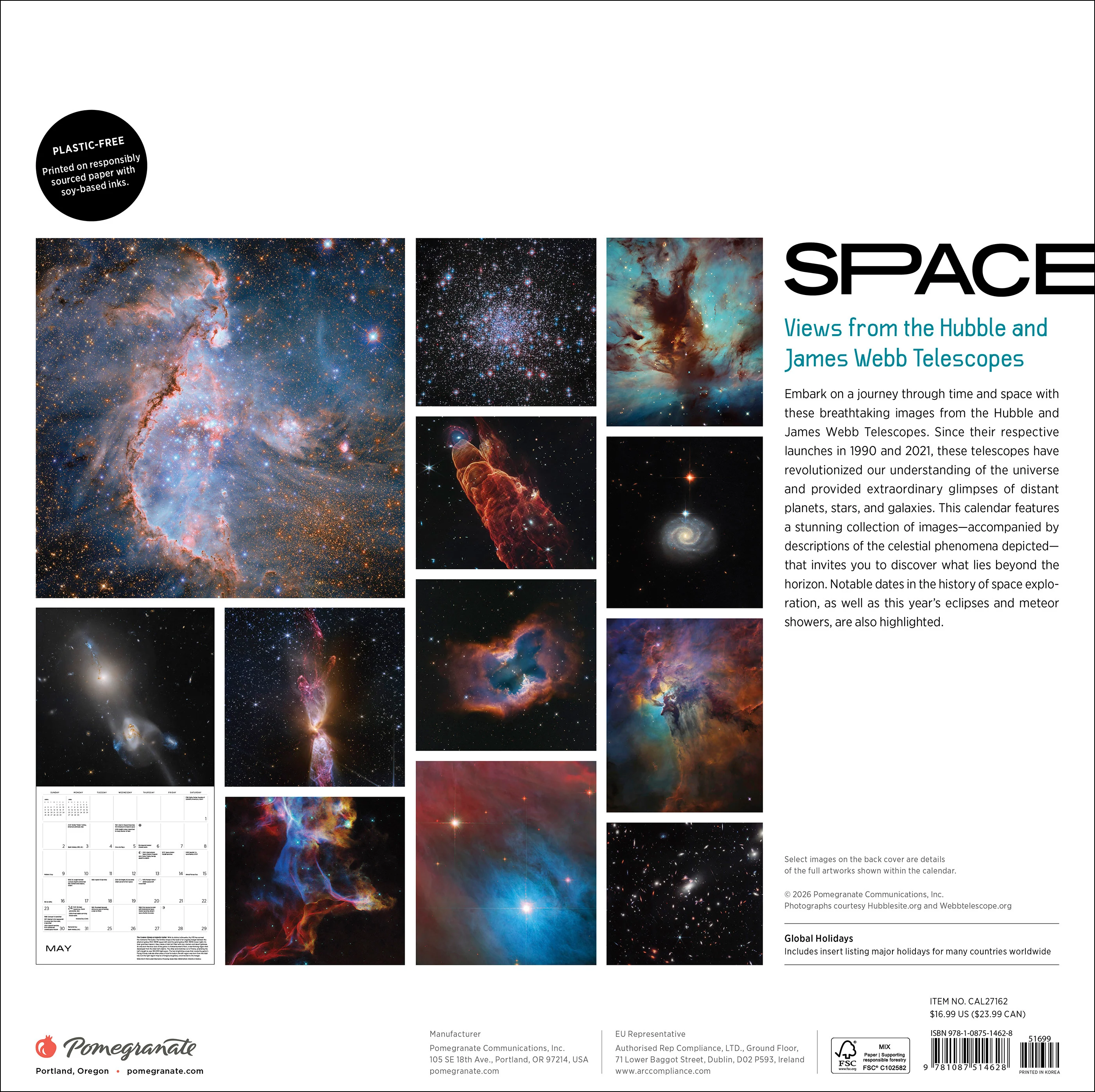 Space: Views from the Hubble and James Webb Telescopes 2027 Wall Calendar - Image 7